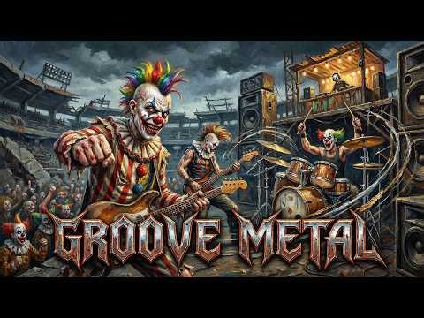 Dark Carnival Groove Metal Instrumental with Furious Riffs and Rampaging Rhythm