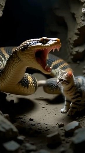 snake eating cat