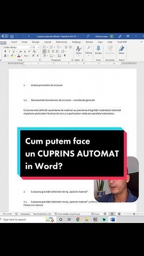 Cum putem face un cuprins automat in Word? #binedestiut #jobhacks #romania #tutorial #word #microsoftword #cuprins #tableofcontents