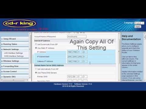 cdr-king CW-8196 Wireless N router Settings