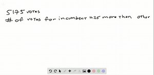 SOLVED:In an election for class president, the vote distribution among three candidates is shown in the following pie chart. If there were a total of 58 votes cast in the election, find the number of votes that Ali received, correct to the nearest vote.
