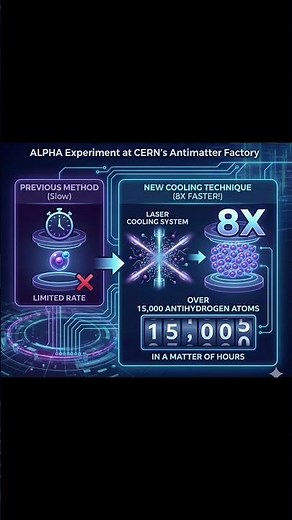 A new cooling technique produces antihydrogen 8x faster, unlocking cosmic secrets! ✨ #CERN #Physics