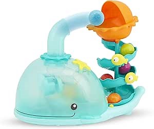 B. toys – Musical Whale Ball Popper with Lights – Developmental Sensory and Fine Motor Development – Baby Toy with 5 Balls – Babies, Toddlers – Poppity Whale – 9+ Months