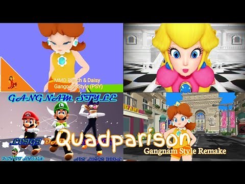 [MMD Quadparison] Super Mario Gangnam Style