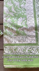 "For my favorite gatherings, it’s always the details that matter most. The star of the evening? My Cotton Print Club tablecloth." Beautifully made, soft 100% cotton, and timeless artisan prints that elevate any dinner party. 🍷 Make every table feel unforgettable. | Cotton Print Club