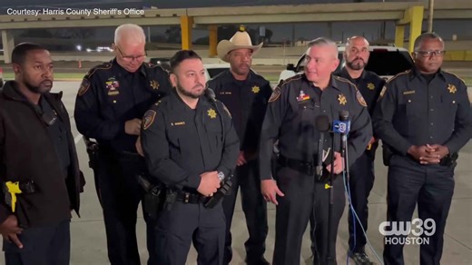 Harris County authorities give presser after SWAT standoff on Eastex Freeway