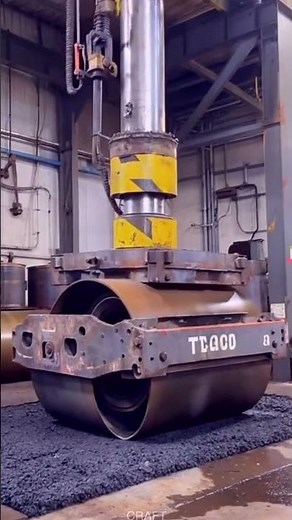 Waste Road Roller Drum Crushing Treatment Process