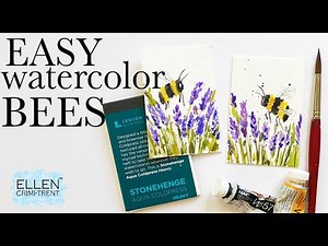 EASY Watercolor Bumble Bees painting tutorial