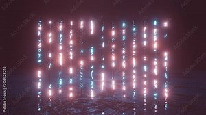 Neon background. Violet and blue neon background appears and disappears. Bright live neon background.
