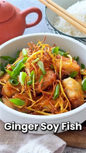 GINGER SOY FISH - Crispy, flavorful, and ready in just 20 minutes. Pan-seared halibut drizzled with a savory ginger-soy sauce for an easy, restaurant-style meal at home. 🥰 Recipe link in the comments. Save this recipe and try it tonight! #gingersoyfish #fishrecipes #chineserecipes #easyrecipes #dinnerideas #rasamalaysia | Rasa Malaysia