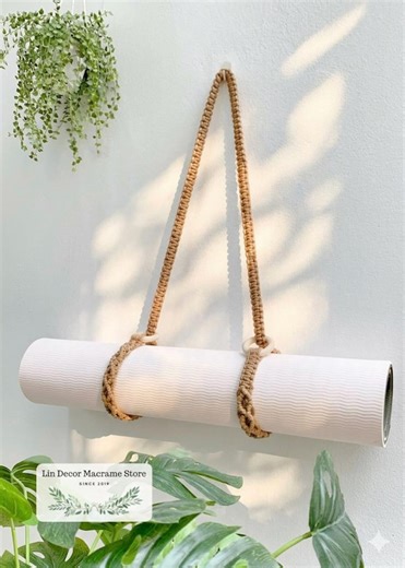 Boho Macrame Yoga Mat Strap, Handmade Yoga Accessories, Adjustable Yoga Sling Holder, Unique Yoga Gift for Her - Etsy