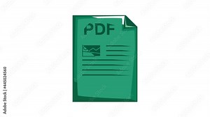 PDF file icon animation cartoon best object isolated on white background