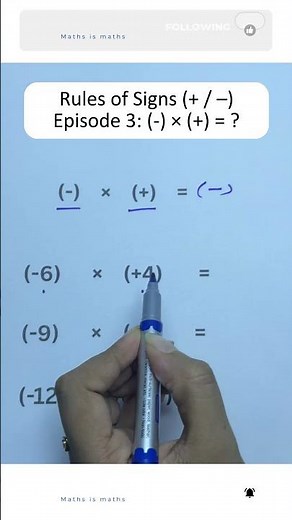 Multiplication Rules of Signs | Part 03
