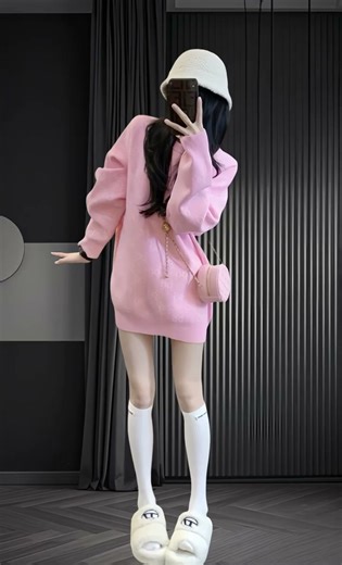 皮尔卡丹（pierre cardin）慵懒风宽松感粉色毛衣冬装2026年秋冬新款针织衫冬季上衣女装 粉色套头毛衣 L (108-118斤内)