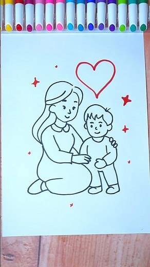 Trending Mother’s Day Drawing Idea 🌸 Viral Art #shorts