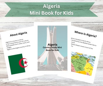 Algeria Mini Book | Country Study | Geography & Culture | Printable for K–3