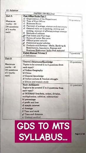 GDS to MTS syllabus #gds #mts #gdstoday
