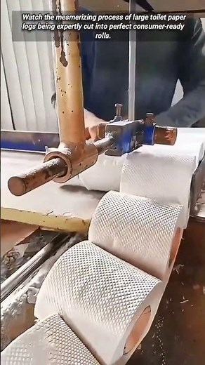High-Speed Toilet Paper Log Cutting Machine Factory Process.