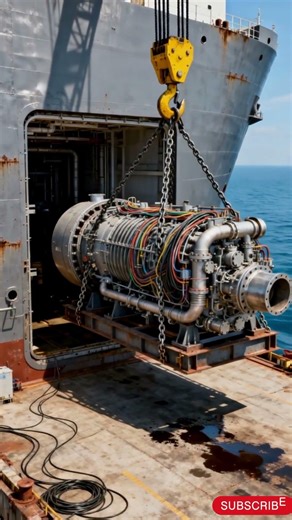 How Massive Cargo Ship Engines Are Installed