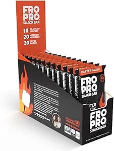 FROPRO Snack Bars - Plant powered peanut butter protein bars. All-Natural, Gluten-Free, Dairy-Free, Egg-Free, & Non-GMO | Toasted Mallow, 12 Pack