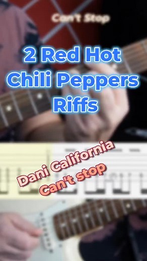 1.3K views · 679 reactions | #Tutorial 2 Red Hot Chili Peppers Riffs #guitartutorial #guitarcover #electricguitar #learnmontiktok #guitarlesson #guitartok #fyp #skullstrings popularsong #redhotchilipeppers #danicalifornia #cantstop #johnfrusciante #rifffunk #riffguitar | Tony GALDI | Facebook