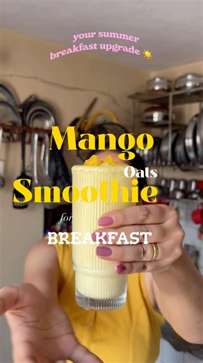 15g Protein Mango Oats Smoothie ⭐️💪🏻 #highproteinrecipes #highprotein #highproteinbreakfast #oats