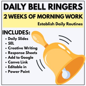 Daily Bell Ringers Morning Work Upper Elementary Middle School Digital Print