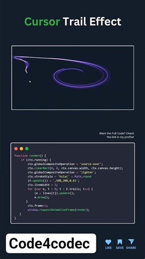Magical Cursor Trail Effect Using HTML, CSS & JS! #shorts #coding