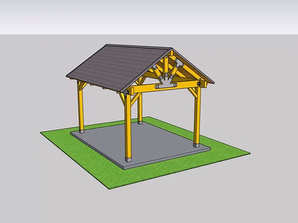 12'x16' Wood Gazebo Plan: DIY Gable Pavilion Drawings (PDF) - Etsy