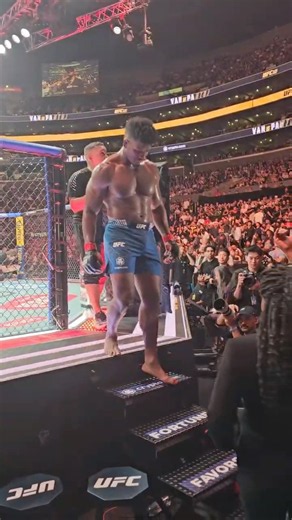 Alonzo Menifield leaves the Octagon after his upset win at UFC 331