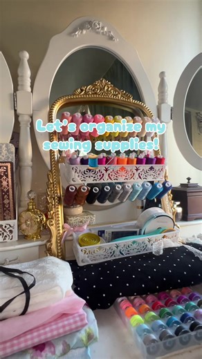 Perfect way to store your thread cones! #sewingtiktok #sewingproject #lace #newyearsresolutions #sewingorganization