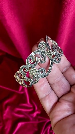 A Vintage Cuff Bracelet of Marcasite, Sterling Silver, Featuring Intricate, Open Scrollwork. - Etsy