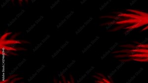 Scary evil ghosts of darkness 2D animation. Genre of horror. Black and red colors background. Vj looped animation. Gloomy animated short film. Evil demon with luminous eyes. Angry undead spooky movie.