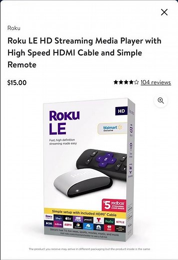 $15 Roku LE HD Streaming Media Player at Walmart