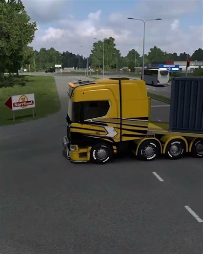 Can a Double Trailer Make This Turn? 😳 | ETS2 #shorts #ets2