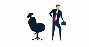 Download 4k animation of Office syndrome back pain, painful office worker holding his back pain with office chair. for free