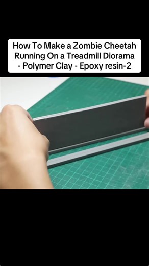 How To Make a Zombie Cheetah Running On a Treadmill Diorama - Polymer Clay - Epoxy resin-2