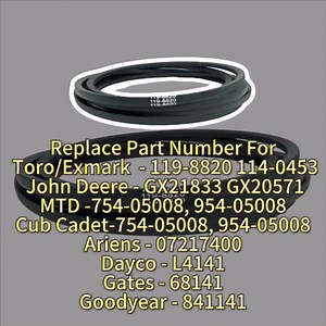 119-8820 1/2" W X 141.5" L Deck Belt for Toro TimeCutter SS5000 MX5000 5000 MX5060 75750 Exmark Quest Toro Zero Turn Mowers with 50 Inch Decks 119-8820-SL Deck Belt 114-0453 GX21833 GX20571