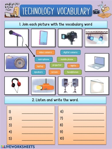 Technology vocabulary (unit 5) worksheet