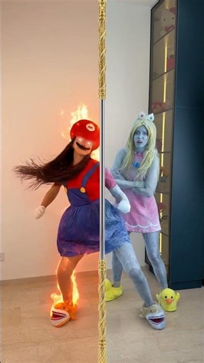 Princess Peach vs Mario ❄️🔥#mario #princesspeach