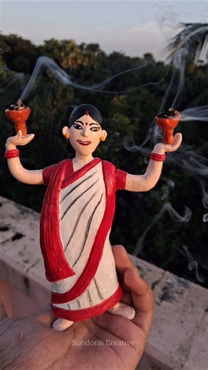 Diy durga puja clay dhunuchi naach making full process 🙏🏻 #art #durgapuja #shorts