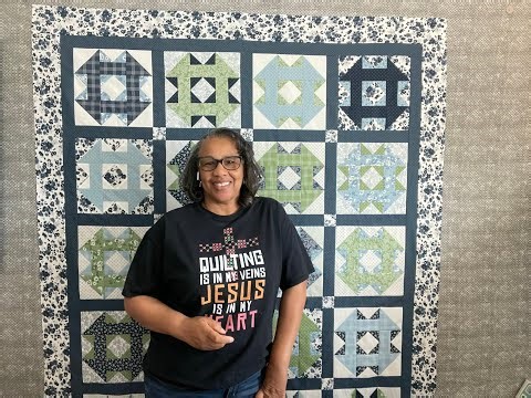 Churn Dash Stars Quilt using Nantucket Summer fabrics