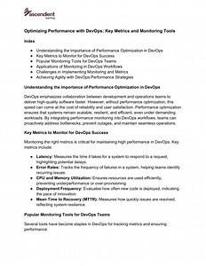 Optimizing Performance with DevOps: Key Metrics and Monitoring Tools - SlideServe