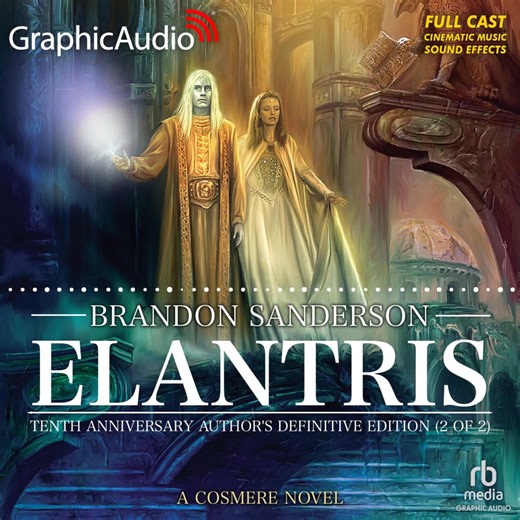 Listen to a 3rd dramatized audio sample from ELANTRIS: Tenth Anniversary Author's Definitive Edition (2 of 2) by Brandon Sanderson. https://loom.ly/IoCfZn0. Once the godlike rulers of the capital of Arelon, the inhabitants of Elantris have been imprisoned within themselves, unable to die after the city's magic failed years ago. But when a new prince falls victim to the curse, he refuses to accept his fate. | GraphicAudio