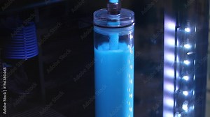 Computer Details Close up the Exhibition of Modern Technologies. Cpu Cooling System. Components of Powerful Computing Systems Closeup. Spectacular Lighting and Panaromirovannie on the Details of the M