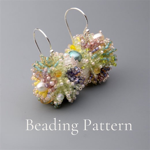 Beaded Earrings Pattern • Beadwork Tutorial • Seed Bead Earrings PDF. English Language - Etsy
