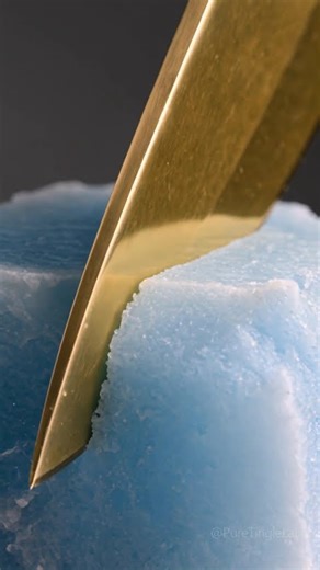 CRISP! Slicing Angelite 🔪☁️ #shorts