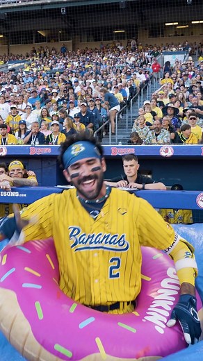 Nothing screams summer more than white water rafting at a bananaball game🌊 #savannahbananas #bananaball #whitewaterrafting #floating #waves #baseballlife | The Savannah Bananas