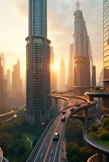 ULTRA REALISTIC Futuristic City 2050 | #aicity #scificity #cybercity #megacity #cinematic #Shorts