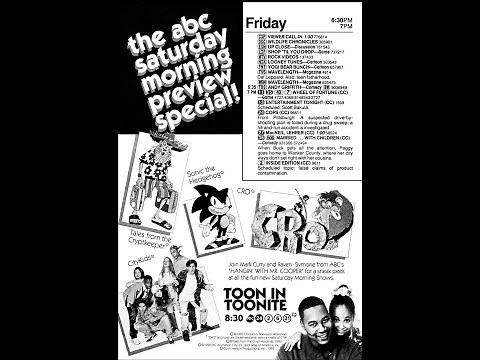 ABC Saturday Morning Cartoon Lineup with bumpers, commercials | 1993